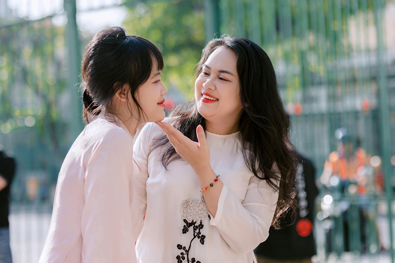 two friends quiet conversation