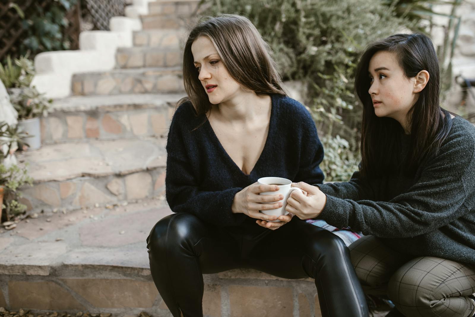 two friends talking honestly