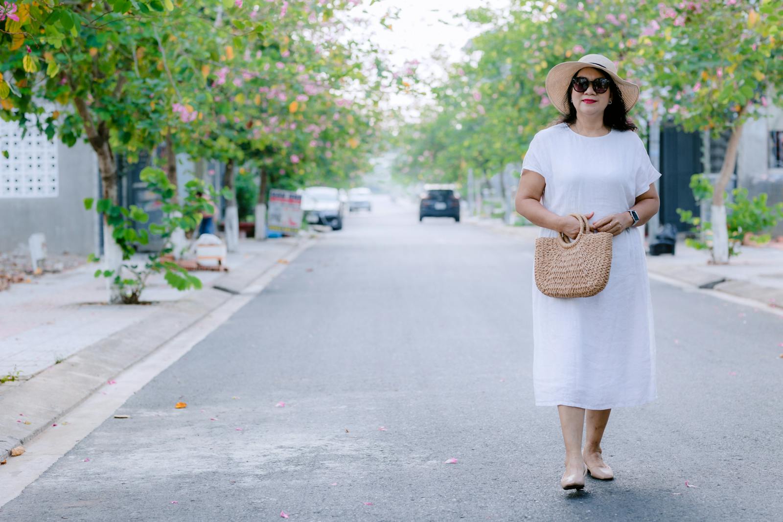 woman walking morning