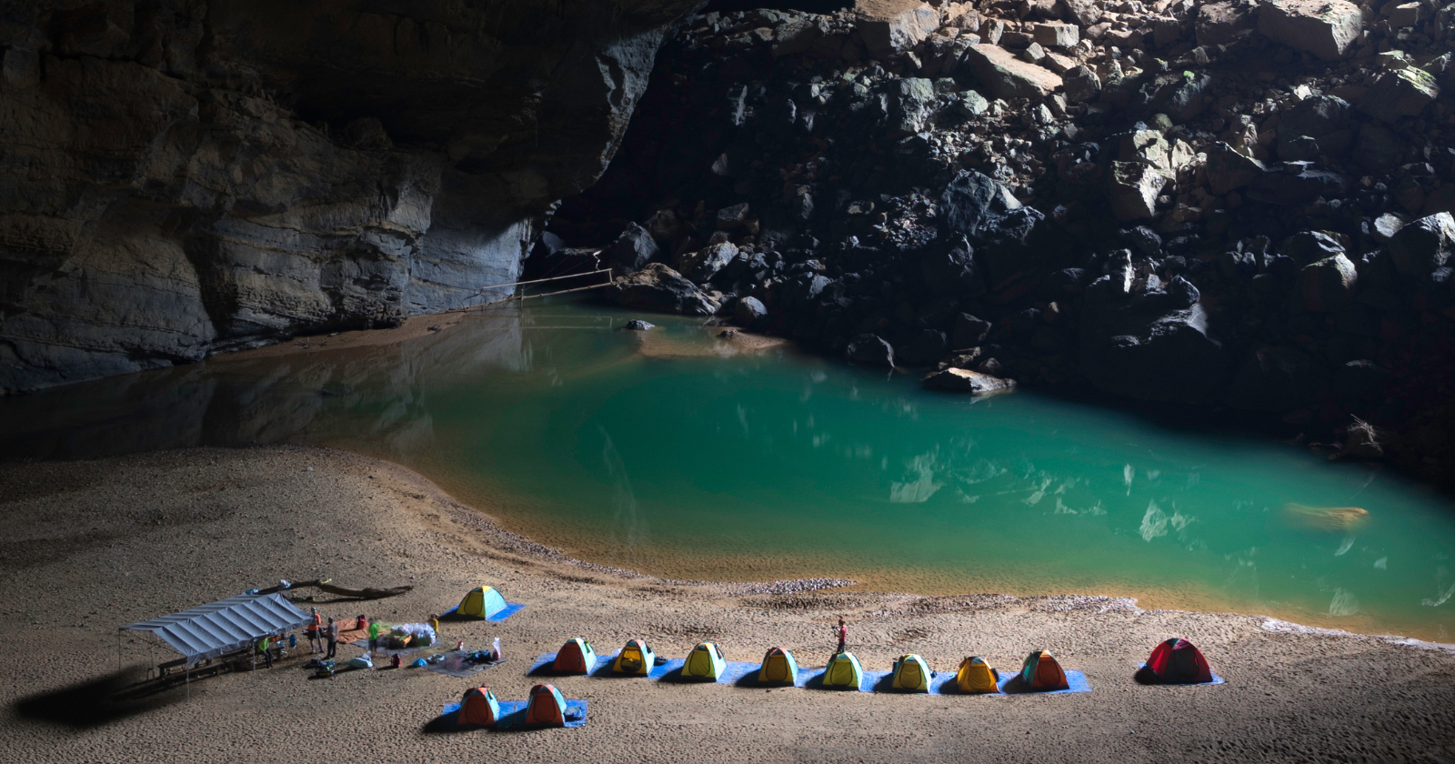 Vietnam's Son Doong is the world's largest cave passage, with a volume of about 38.5 million cubic meters and sections reaching 200 meters high and 150 meters wide, large enough that a 40-story skyscraper could stand inside it