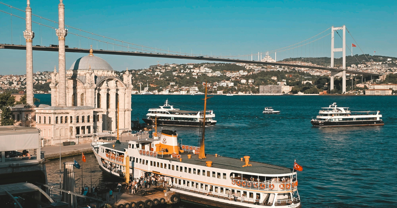 Istanbul is the only major city on Earth that sits in two continents at once. The Bosphorus strait cuts straight through it, so one half of this metropolis of some 15 million stands in Europe and the other in Asia — meaning millions of residents cross between two continents on their daily commute, hopping from Asia to Europe and back just to get to work