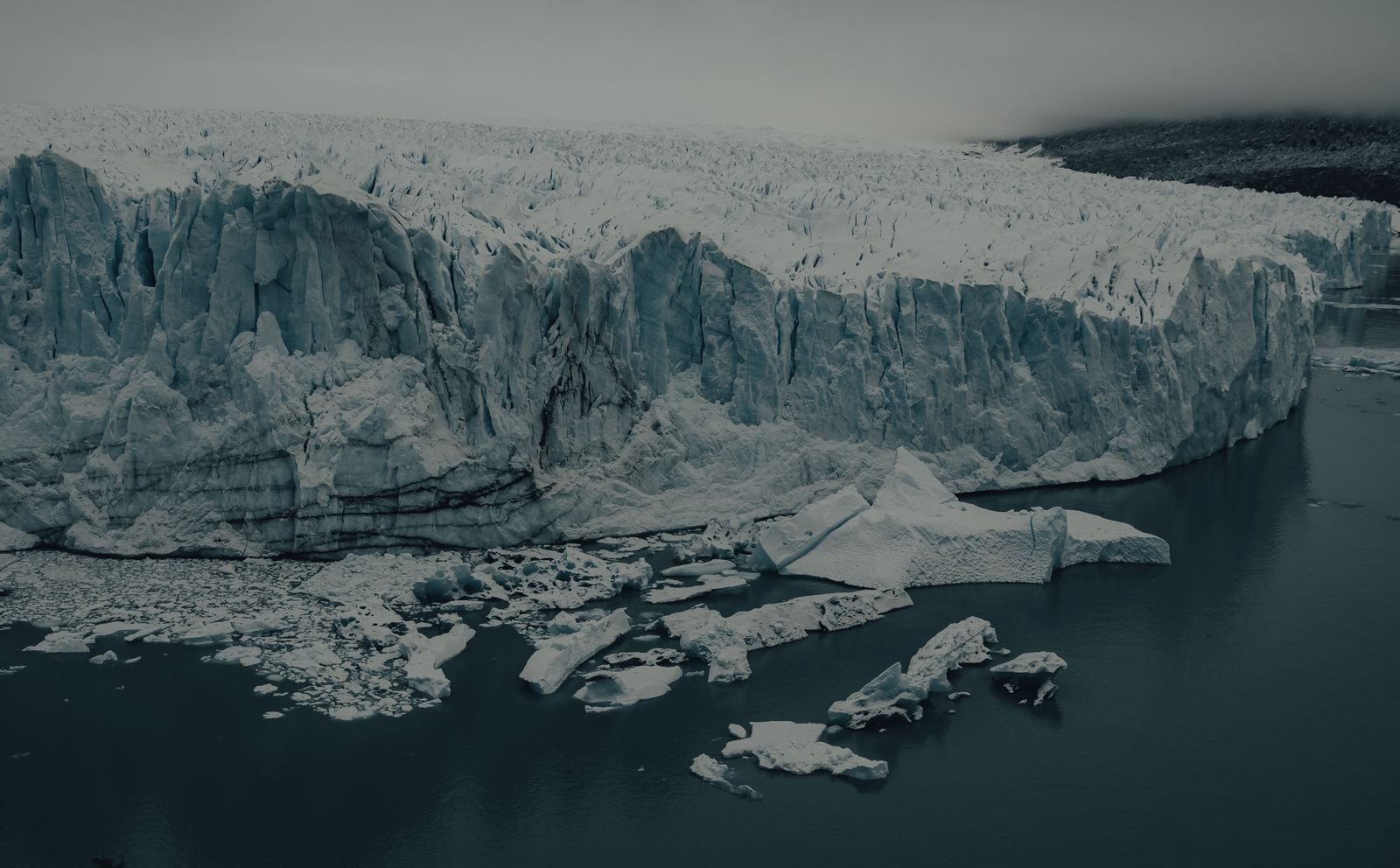 Red brine emerging from Blood Falls at the end of Taylor Glacier in Antarctica
