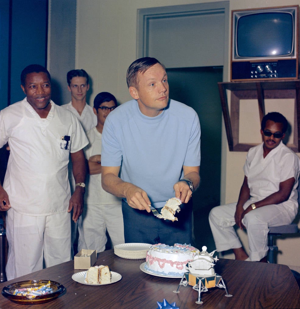 When Apollo 11 came home, NASA sealed the astronauts, their spacecraft and their Moon rocks behind a biological barrier for 21 days in case lunar microbes existed — and Neil Armstrong celebrated his 39th birthday in quarantine behind glass