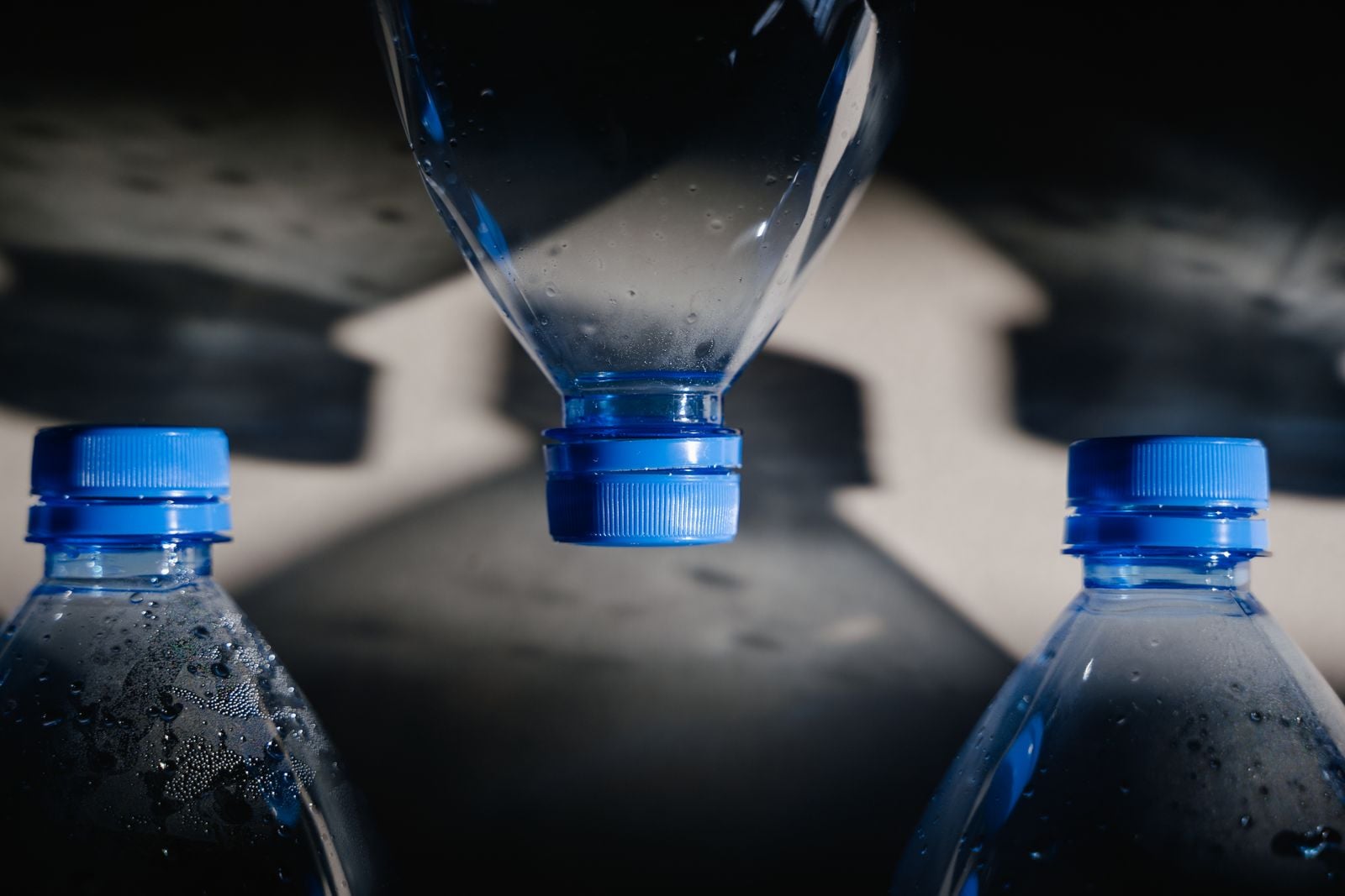 plastic water bottle sunlight