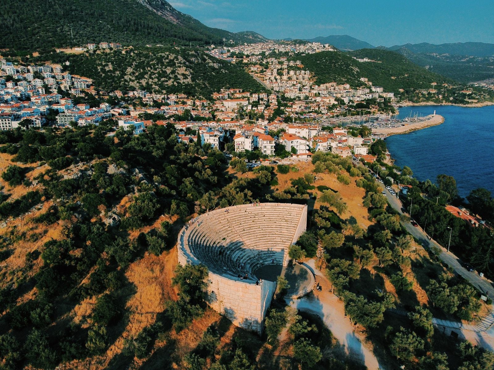 Roman harbour ruins Mediterranean