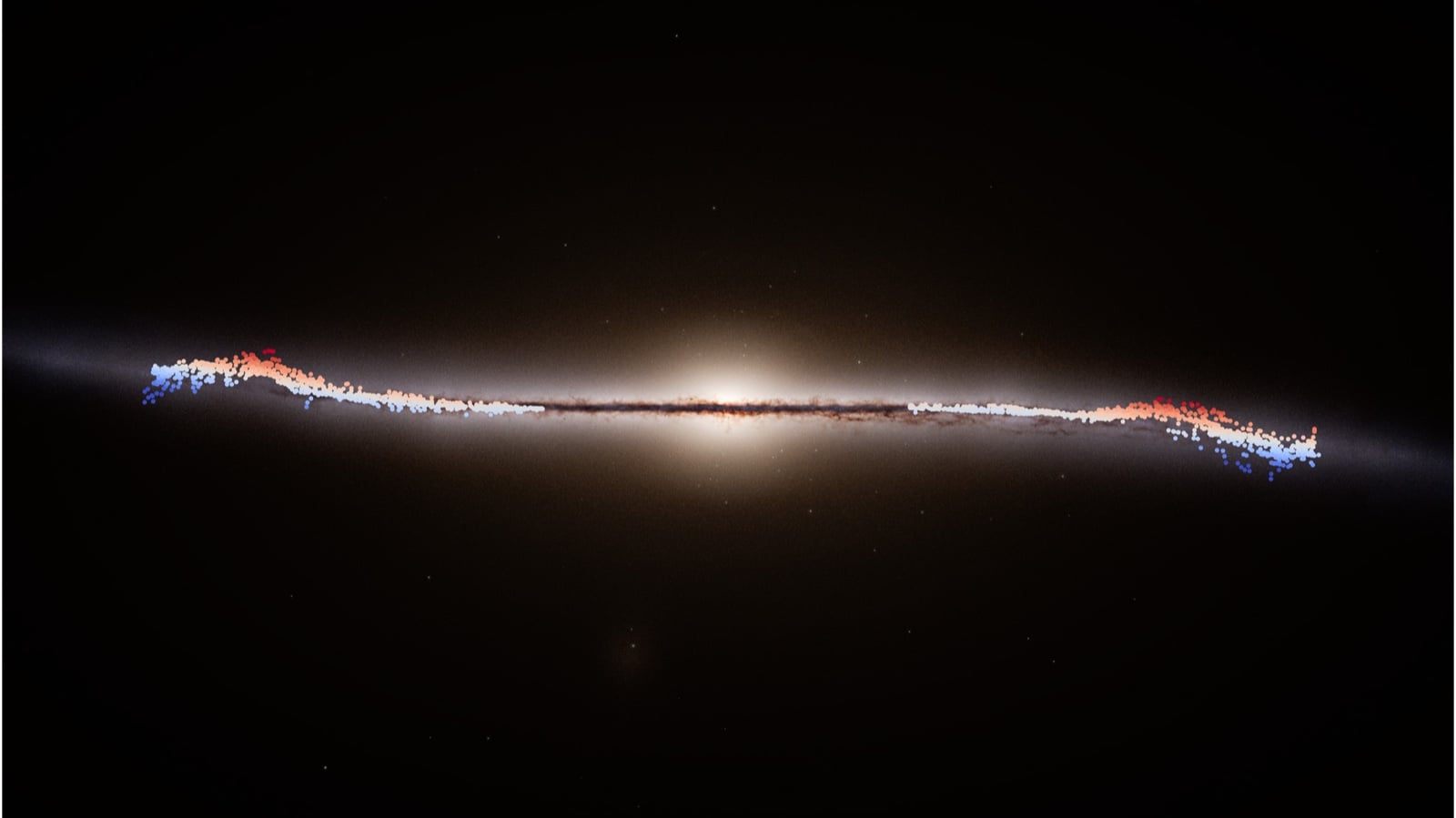 ESA's Gaia telescope has mapped a giant wave rippling outward from the Milky Way's centre, pushing stars tens of thousands of light-years out of place — and scientists still don't know what set it in motion