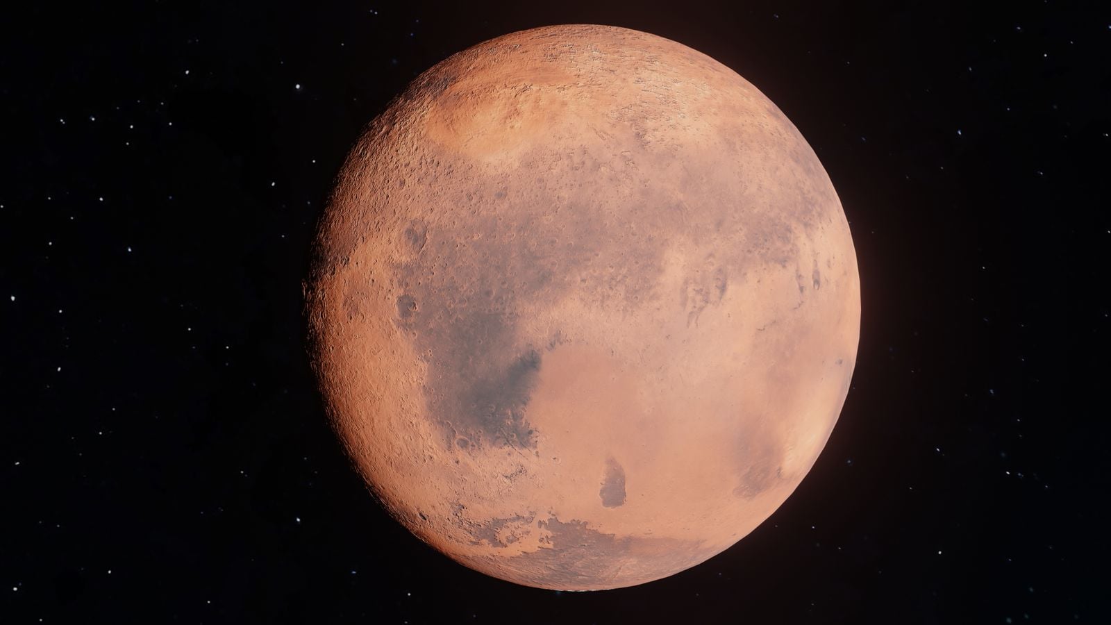 Photo: Spacedaily The planet Mars against the black of space