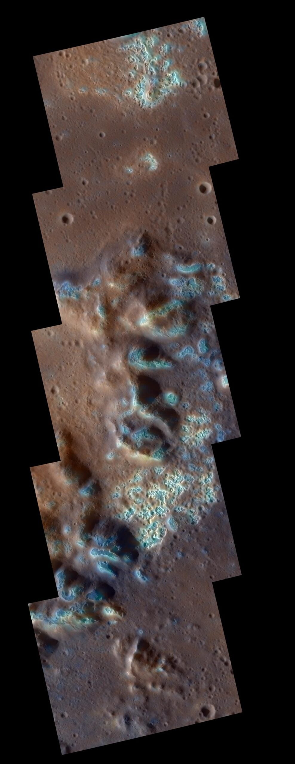 Inside Mercury’s Raditladi and Eminescu craters, MESSENGER images revealed glacier-like flows that may consist of salts and other volatile-rich material preserved for more than a billion years—raising the possibility of buried niches analogous to salt deposits inhabited by extremophiles in Earth’s Atacama Desert.