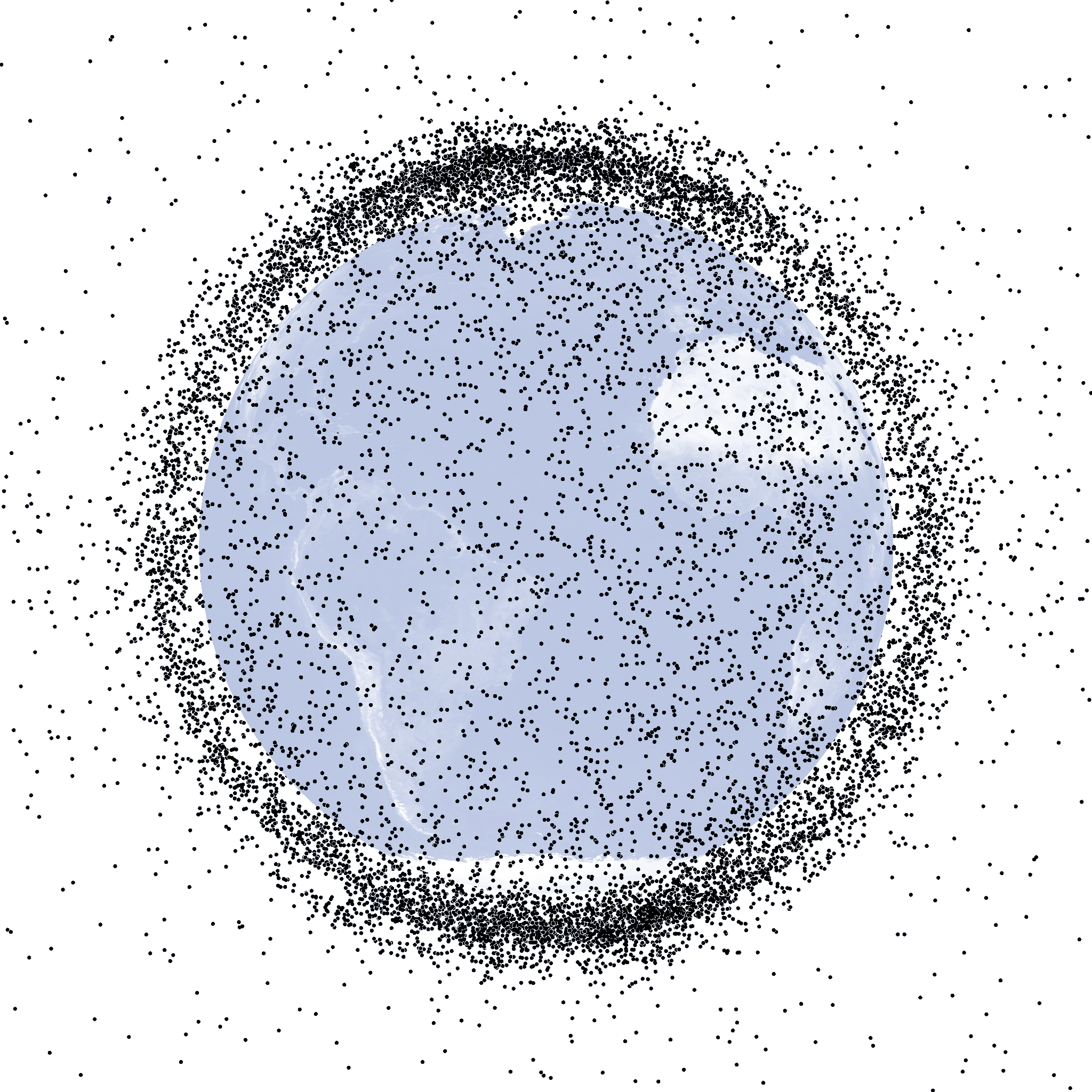 About 46,000 objects are now tracked around Earth, and roughly 30,000 are not functioning satellites — one collision can turn two of them into thousands, making orbital debris a risk that manufactures more of itself