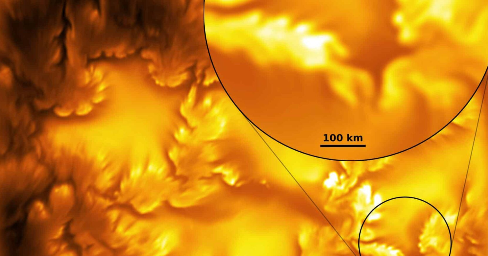 The highest-resolution images ever taken of the Sun's surface revealed whirlpools of plasma only 20 kilometres wide — the same instability that curls ocean waves and Jupiter's clouds — and it may explain why the Sun's outer atmosphere runs a million degrees hotter than the surface beneath it.