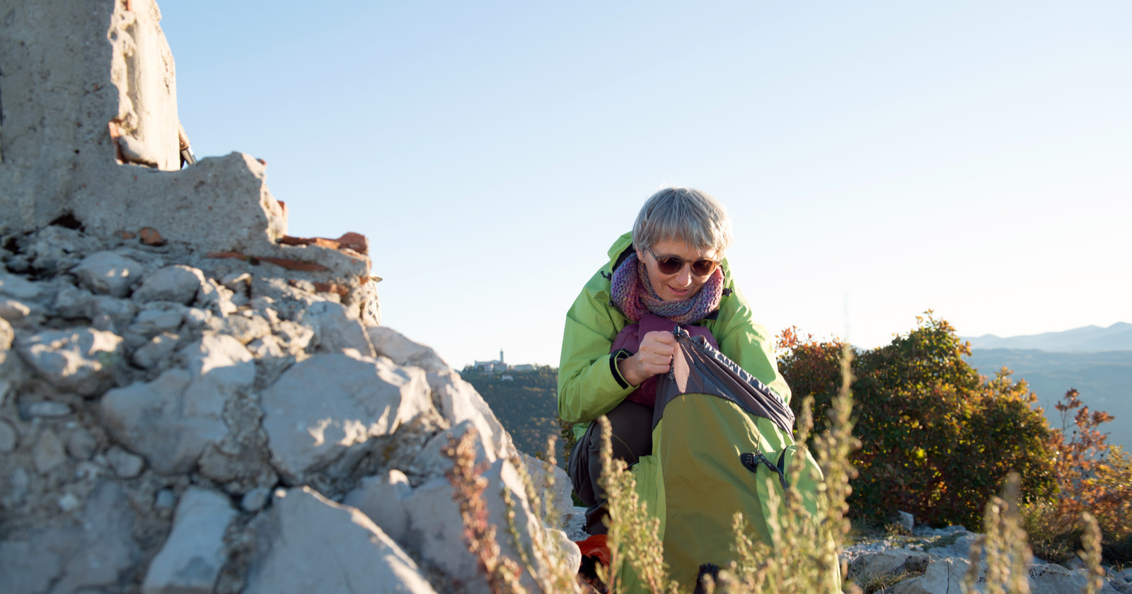 A 67-year-old told her eleven children she was "going for a hike", then hiked the Appalachian Trail alone in canvas sneakers, sleeping under a shower curtain with a 17-pound sack over one shoulder. She reached Katahdin on September 25, 1955, 146 days out and seven pairs of shoes down.
