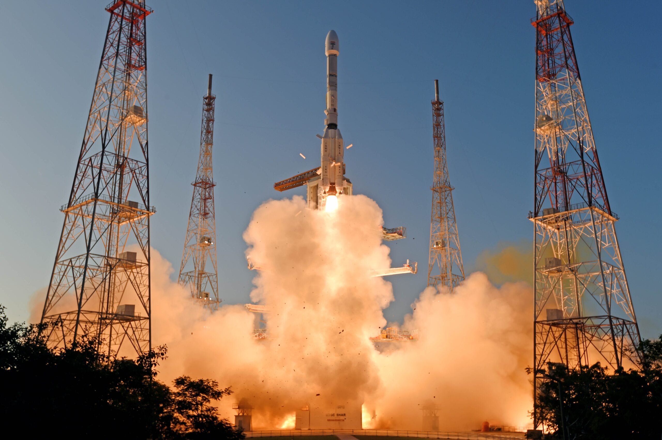 GSLV Mk II launch vehicle in flight from Sriharikota