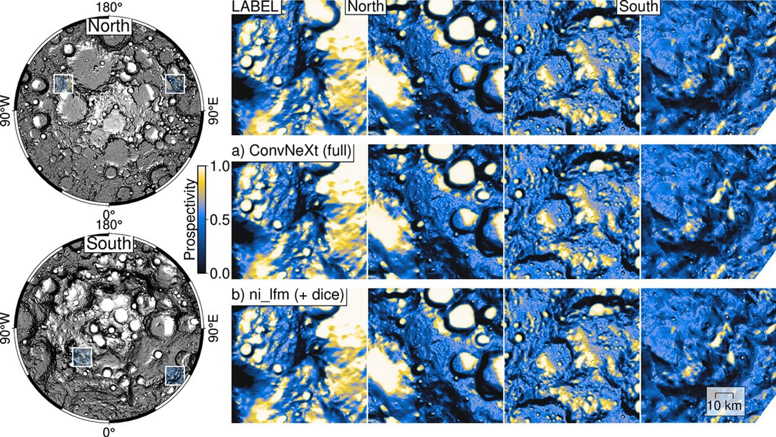 Permanently shadowed craters near the Moon’s poles may preserve water ice that future crews could turn into oxygen and hydrogen-based rocket propellant, potentially supporting lunar bases and eventual Mars expeditions. NASA and IBM have now released an AI model trained on roughly two million lunar images spanning more than 30 data layers—and in testing, it outperformed other leading models at mapping where polar ice is most likely to remain stable.