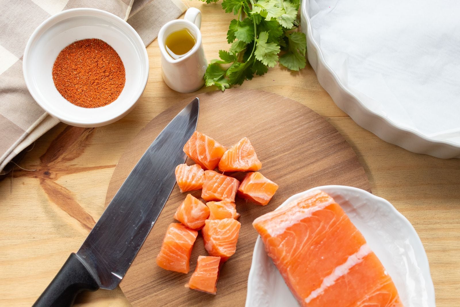 salmon fillet tapioca cysts