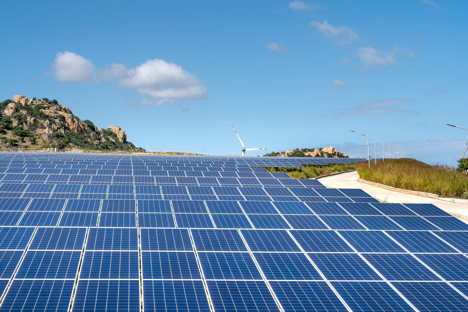 solar farm aerial view